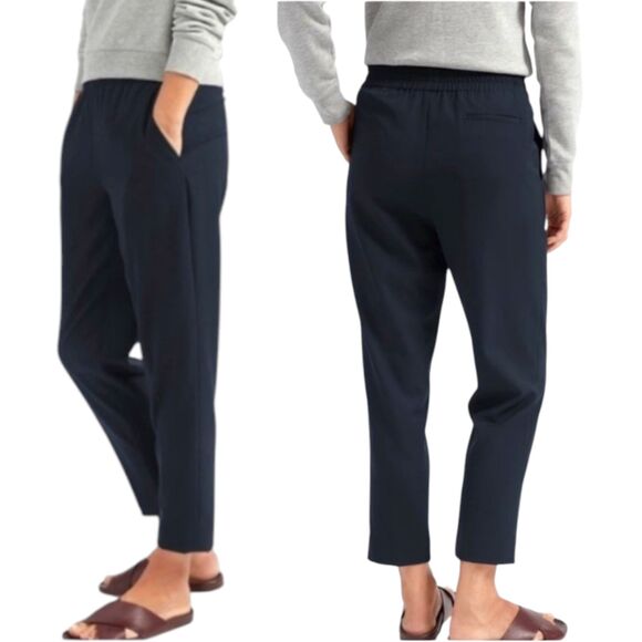 Everlane Wool GoWeave Easy Pants Womens 00 Black Tapered Comfort Lightweight - Picture 5 of 12